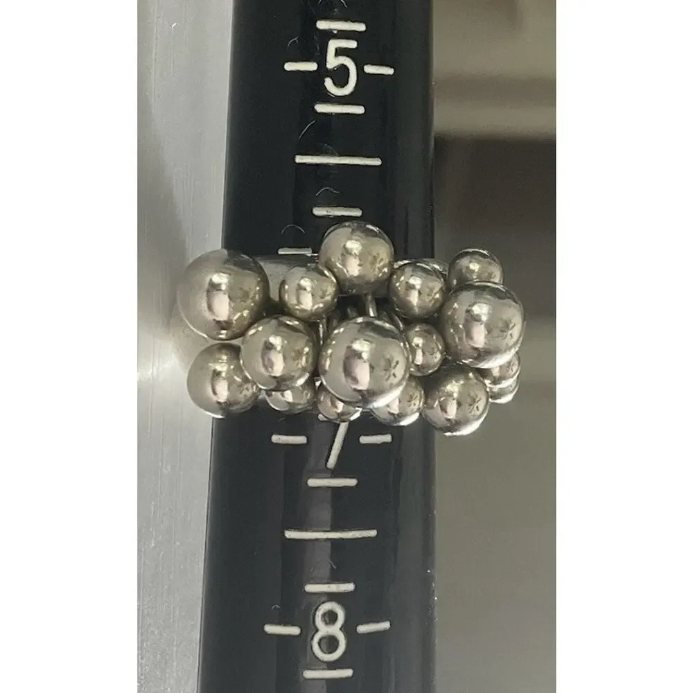 Retired Silpada Cha Cha Sterling Silver Beaded Ring Size 6 - Picture 3 of 6